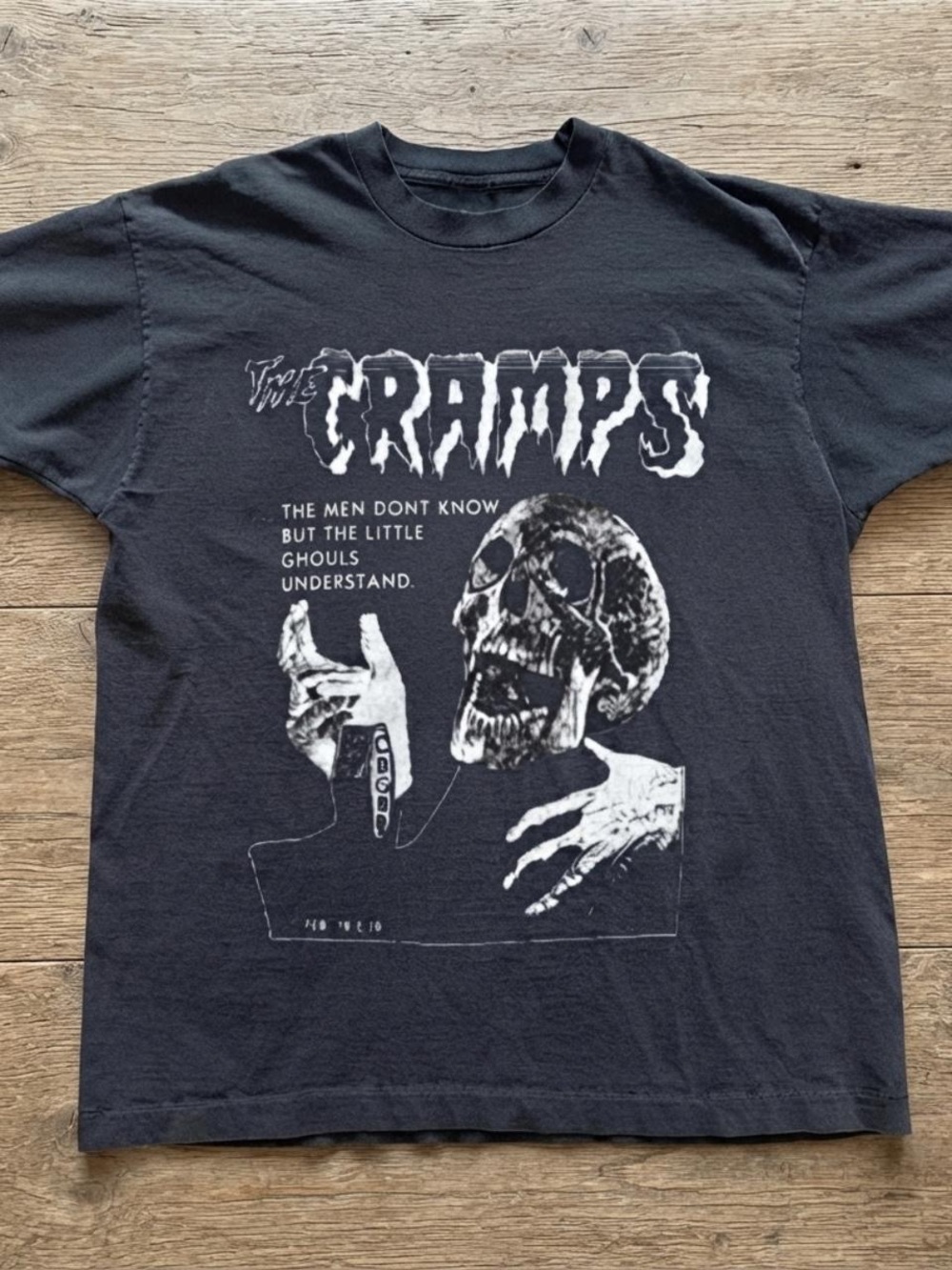Gildan Black The Cramps Graphic Tee with White Skull Print